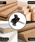 Boss Spoilboard Surfacing Slab Flattening Router Bit With Four Flutes, One Quarter Inch Shank, images of MDF, solid wood, shaving board, softwood