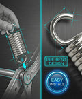 Replacement 2 Inch Extension Springs For Furniture Mechanisms 10 Pack showing installation and pre-bent design details.