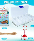 Product size details of 18 Piece Mini Fishing Tackle Box Party Favors Set Colorful Candy Stash Boxes with fishing decor gift tags