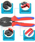 Solar Wire Connectors Kit with Crimping Tool and Disconnect Tool 51 Piece PV Kit, featuring ergonomic handle and high precision jaw.