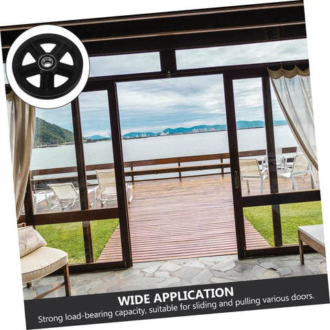Kickass Heavy Duty Sliding Door Pulley Wheel Kit With Rigid Casters For Barn Door Track System on a sliding glass door.
