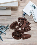 Replacement Drawer Slides Kit With Bottom Glides 4 pack, plastic and metal components on wood surface