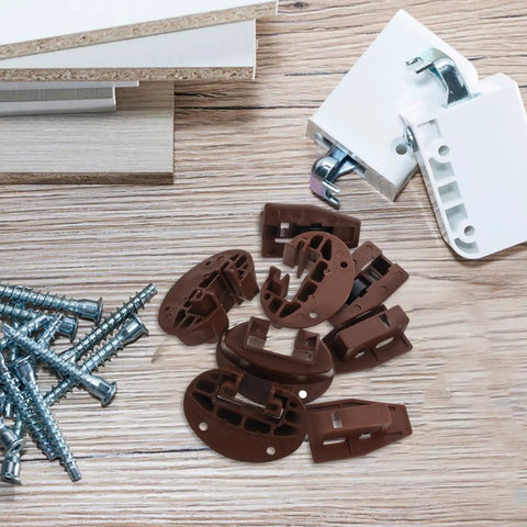 Replacement Drawer Slides Kit With Bottom Glides 4 pack, plastic and metal components on wood surface