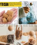 Assorted Wooden Cork Plugs Kit, 41 Pieces In 6 Sizes, Tapered And Ball Corks, shown with bottles and DIY crafts.