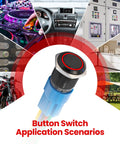 Beefy Rugged Heavy Duty 16mm Latching Push Button Switch 12V DC IP65 Waterproof with LED for car and industrial use