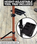 Beefed Up Heavy Duty Bike Repair Stand With Storage Bag Adjustable Height Up To 30 Inches 360 Degree Rotating Clamp Magnetic Tool Tray