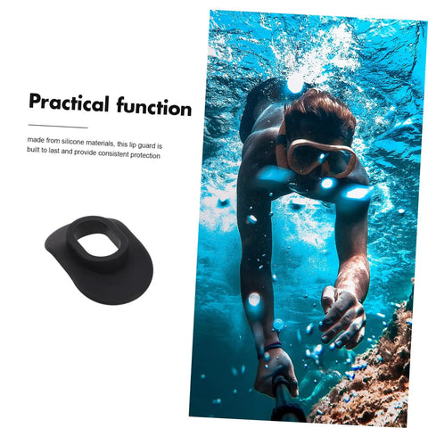 2 Pack Lip Guard For Diving Soft Silicone Mouthpiece Cover, comfortable breath protection shown underwater with diver.