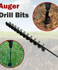 Heavy Duty Steel 24 Inch Long 2 Inch Diameter Earth Auger Drill Bit for three eighths inch hex drive drills in garden use