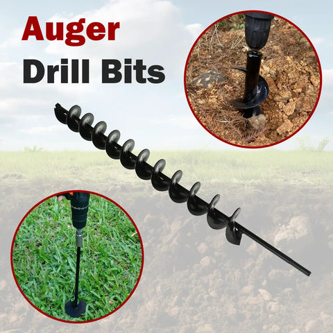 Heavy Duty Steel 24 Inch Long 2 Inch Diameter Earth Auger Drill Bit for three eighths inch hex drive drills in garden use