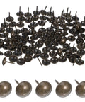 Solid Vintage Upholstery Tacks Set With One Hundred Antique Brass Decorative Hardware Nails, 11/16in length, for DIY projects.