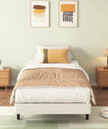 Twin Box Spring Low Profile Heavy Duty Platform Mattress Foundation Built Tough For Firm Support And Straight Up Comfy Nights That Will Kick Your Sleep Game Off The Chain with a cozy bedding setup.