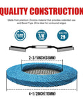 4.5 Inch Flap Disc for Angle Grinder 60 Grit Zirconia Type 29 Abrasive Wheel Pack of 10 showing 7/8 inch arbor size and bevel type