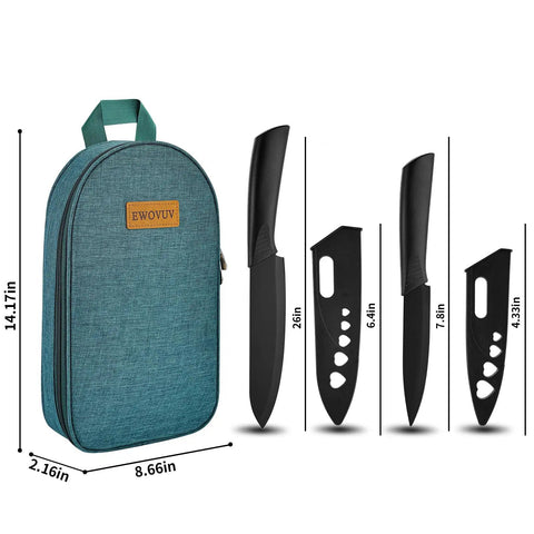 18 Tool Camping And Cooking Utensil Set For Outdoor Enthusiasts shown with green carry bag and knives with cases.