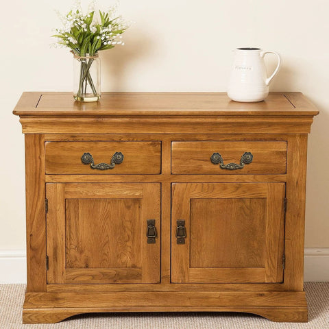 Oak dresser with Six Piece Set Of Vintage Drop Bail Drawer Pulls In Antique Bronze Finish, 3 Inch Hole Spacing And 4 Inch Total Length.