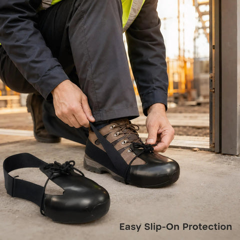 Heavy Duty Steel Toe Shoe Covers That Are Built Different Adjustable Safety Overshoes To Shield Your Toes Straight Up From Dropped Tools For Temp Workers On Busy Sites