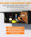 Up Flip Door Wall Mount Tool Cabinet With Pegboard, Built Tough Heavy Duty Steel Garage Storage Cabinet For Kitchen Workshop And Warehouse, Black And Gray, Smooth Hydraulic Lift, 90 Degree Open, Easy Access on wall-mounted cabinet