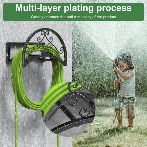 Heavy Duty Wall Mount Garden Hose Holder Holds 125 Ft Hose Up To 95 Lbs Weight Capacity Tough As Nails Metal Construction