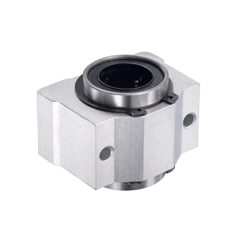 Front view of SCV20UU Linear Ball Bearing Slide Block Set, 20mm bore, 54x28x41mm size, with double seals for CNC and linear motion systems.