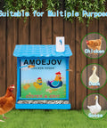 Top Shelf Metal Chicken Grit And Oyster Shell Feeder For Backyard Hens Automatic Poultry Coop Dispenser with chickens and ducks.