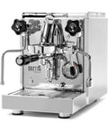 Top Tier Home Barista Bundle Pairing A Next Level Espresso Machine With A Precision Burr Grinder For Smooth Cafe Quality Shots Daily In Sleek Stainless Steel And Matte Black Finish That Really Slaps. E61 heat exchanger espresso machine in polished stainless steel.