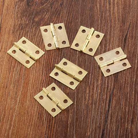 20 Pack Decorative Jewelry Box Hinges For Small Wood Boxes 18x16mm Mini Cabinet Hinges on wooden surface