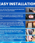 Easy installation steps for Replacement Stack Flue Sensor 42002-0024S 2 Pack for pool and spa heaters instruction diagram