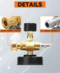Chemical Injector For Pressure Washer With Bottle, Adjustable Soap Injector, 1 Quarter Inch Quick Connect, 3600 PSI Compatible shown in detail view.