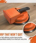 Floor Gap Fixer Tool Kit With Heavy Duty Suction Cup For Laminate Vinyl Or Tile Floors Includes 5 Adhesive Stickers visible.
