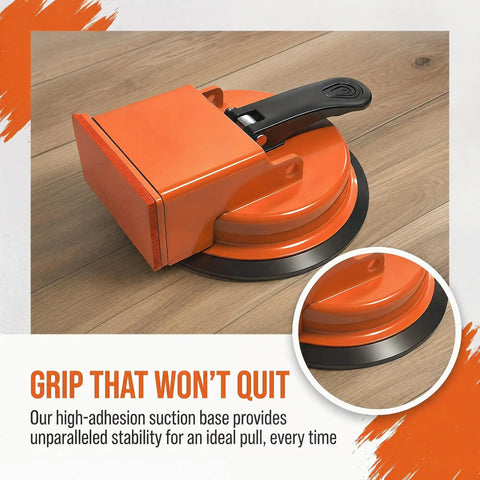 Floor Gap Fixer Tool Kit With Heavy Duty Suction Cup For Laminate Vinyl Or Tile Floors Includes 5 Adhesive Stickers visible.