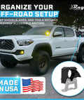 Ride Ready Aluminum Molle Panel Mounts With Quick Fist Clamps Lock In Gear For Add Offroad And Dv8 Rack Shovels Axes Trail Tools Cnc Machined Organizer Bracket on off-road truck