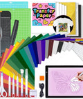 All In One Craft Bundle For Makers Compatible With Explore Air Cutting Machine With Weeding Tools HTV Vinyl Permanent Vinyl LED Light Pad Paper Cutter Cutting Mats Transfer Tapes Sticker Papers Storage Box And Exclusive Printables in a complete set