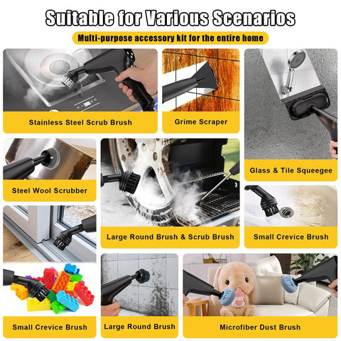DXD Handheld Steam Cleaner 2500W High Pressure Portable Steamer for Home Use 1700ML with various cleaning accessories.