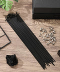 36Pcs 14G Bicycle Spokes Kit 2mm Diameter 260mm Length for 26 Inch Rims with Caps on wooden surface