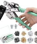 All In One Grommet Eyelet Pliers Kit For 3mm And 5mm Eyelets Includes 160 Metal Grommets And Case Heavy Duty Rivet Press Setter Tool