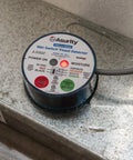 Wet Switch Flood Detector With Hydrophilic Pad And Integrated Feet, Top Notch Water Sensor on metallic surface