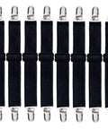 8 Pack Bed Sheet Straps With Adjustable Elastic Fitted Sheet Holders For Corners, Chrome Clips And Elastic Bungee Grips That Stay Put