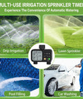 Two Outlet Sprinkler Timer With Rain Delay Manual And Automatic Watering System Digital Outdoor Irrigation Controller Display