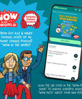 Screenshot of "Wow in the World" app featuring Sea Creatures Aquarium with Guy Raz and Mindy Thomas on screen