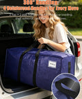 Person holding 8 Pack Heavy Duty Moving Bags With Wrap Around Handles Ultra Large 24 Gal Storage Totes for Easy Loading