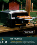Versa 16 Pizza Oven With 16 Inch Rotating Stone on a tabletop, outdoor setting