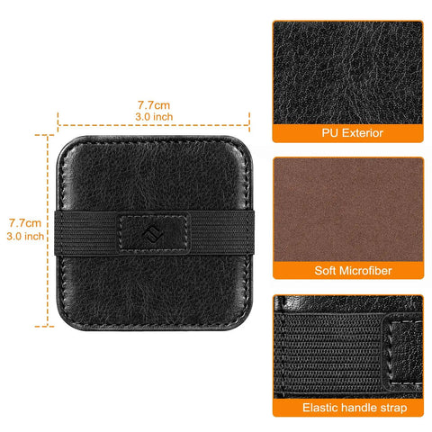 4 Pack Screen Cleaning Pad With Elastic Strap Soft Microfiber Wipes For iPad iPhone MacBook Tablets And Laptops, 3x3 inches