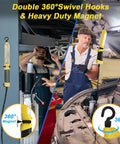 Handheld Corded Work Light With Magnetic Base And Dual 360 Degree Hooks, ETL Listed 16 AWG Drop Light For Car Repair