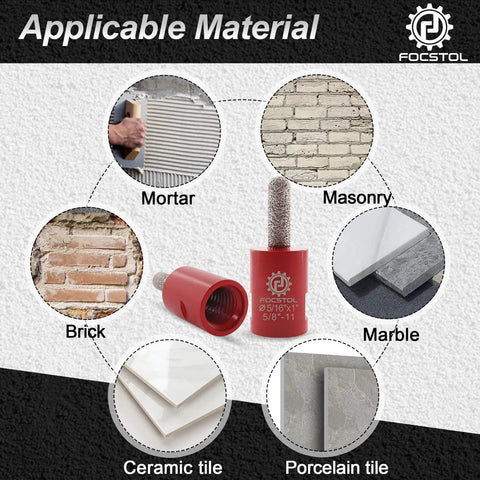 Diamond Mortar Raking Bit for Tuck Pointing and Masonry Brick Removal 5/16 x 1 Inch 8 x 25 mm for mortar and masonry use