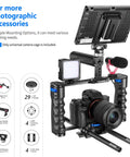 Aluminum Camera Cage Filmmaking Rig With Top Handle And Dual Grips Arca Type Base Universal Compatibility With Sony A7S III A7 IV