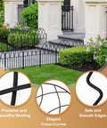 Garden Fence Set With No Dig Ground Stakes Arched Metal Panels For Dog Barrier And Flower Bed Edging Easy Install