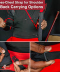 Foam Katana Sword For Practice Bokken Shinai Style Training Sword With Mini Nylon Carrying Case Durable Nylon Construction Secure Inner Lining And Easy Carry Convenience, showing cross-chest strap details