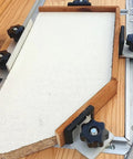 Two Piece T Track Stop Kit For Aluminum T Track Stop Blocks CNC Machining Clamps Low Profile Silver Anodized Locks in use