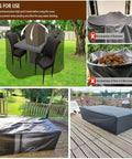 Waterproof Patio Furniture Cover 30 L x 18 W x 18 H Inches Universal 600D Weatherproof Table And Sofa Cover For Deck Lawn Backyard