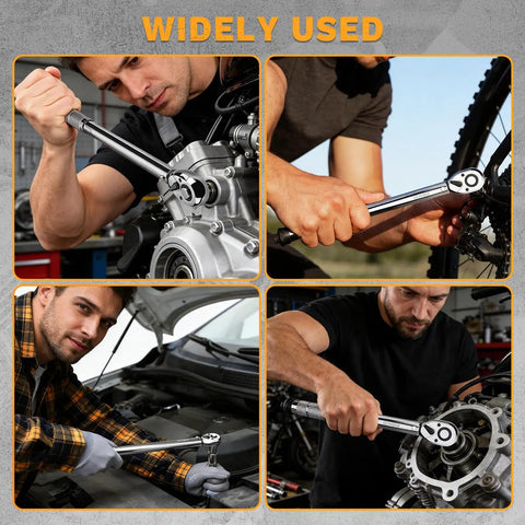 One-Half Inch Drive Torque Wrench Dual-Direction 72-Tooth With 10-170 Ft-Lb Range and 13.5-229 Nm used in various tasks