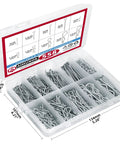 Assorted Cotter Pins Kit Zinc Plated Steel Pins Hair Pins Hitch Pins Clips Fasteners 558 pcs organized in a plastic case